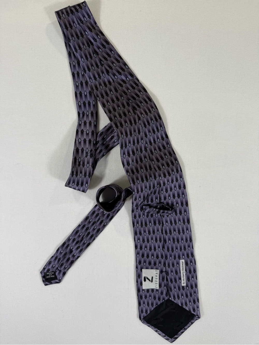 Mulberry Purple Geometric Silk Tie